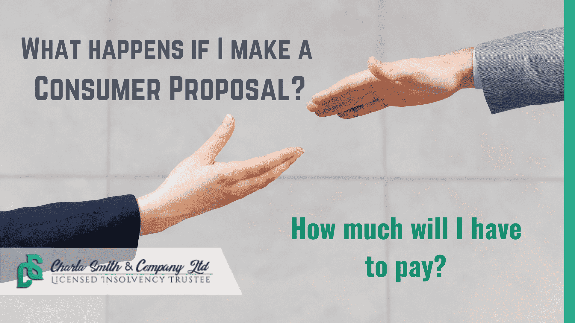 How much does a Consumer Proposal cost?