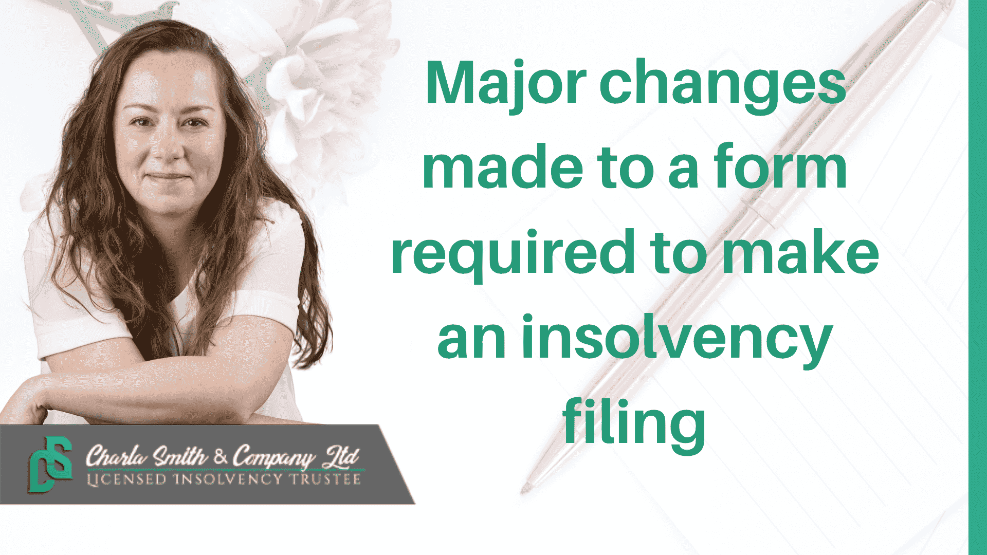 Major changes made to a form required to make an insolvency filing
